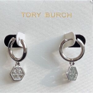 NWT BEAUTIFUL TORY BURCH SS HOOPS INCL VELVET BAG!! RARE FIND